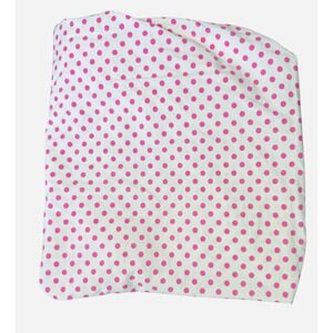 Pottery Barn Kids‎ Crib Toddler Fitted Sheet Pink Polka Dot Organic Cotton